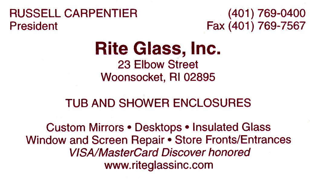 Rite Glass Inc ad